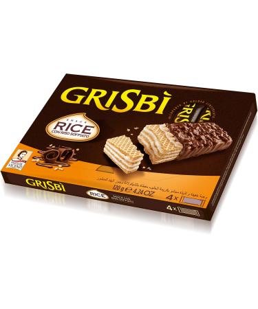 Grisbi Matilde Vicenzi Grisbi Snack Rice con Riso Soffiato Biscuits with Milk Cream and Chocolate and Souffed Rice 120 g (4 x 30 g)