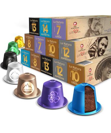 La Natura LIFESTYLE La Natura Lifestyle Coffee Test Box | 120 Coffee Capsules in 6 Different Varieties | 100% Recyclable