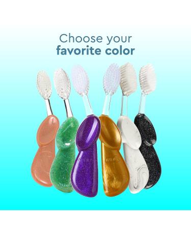 RADIUS Big Brush BPA-Free Toothbrush for Improved Gum Health - ADA Accepted, Gold, Right Hand - 1 Count Pack - Buy Online on GoSupps.com
