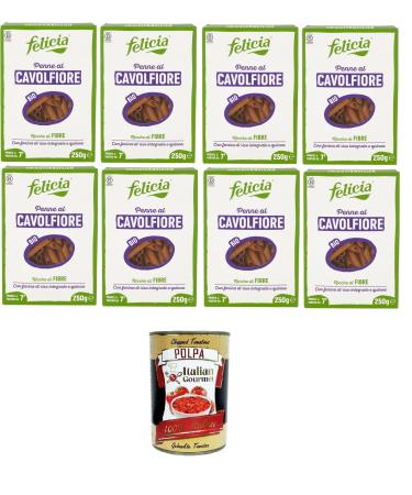 Italian Gourmet E.R. Felicia Cauliflower Penne with brown rice flour and quinoa 8 x 250 g + Italian Gourmet pulp 400 g