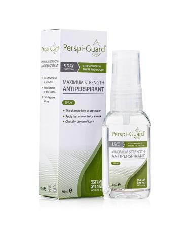 Perspi-Guard Maximum Strength Antiperspirant Spray Strong Deodorant for Excessive Sweating & Hyperhidrosis Treatment Lasts up to 5 Days - Unscented (30ml) - Buy Online on GoSupps.com