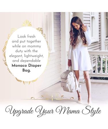 Monaco Diaper Bag Backpack by Luli Bebe - Chic Vegan Leather (Pearl White) - Buy Online on GoSupps.com