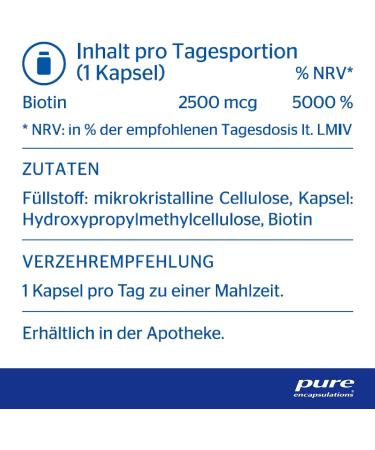 Pure Encapsulations Biotin 2.5mg - 60 Capsules | Premium Hair Skin & Nail Support - International Shipping Available - Buy Online on GoSupps.com