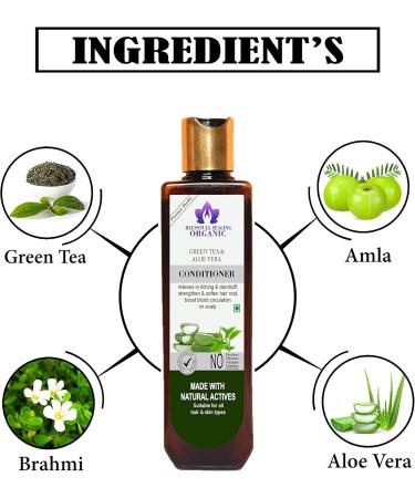 Blessfull Healing Organic Green Tea & Aloe Vera Natural Hair Conditioner 100 ml (Packing May Vary) 100 ml (Pack of 1) - Buy Online on GoSupps.com
