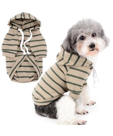 Zweitea dogs hoodie shirts for small medium-sized dogs striped hooded jacket puppy clothes sweater sweatshirt soft short sleeve basic t-shirt pet girl young hooded khaki s s khaki - Buy Online on GoSupps.com