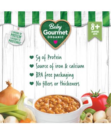 Baby Gourmet Organic Meals - Veggie Beef Bolognese & Pasta - Non-GMO BPA-Free No Added Sugar Or Salt No Fillers Or Thickeners 128ml - 16 Pack - Buy Online on GoSupps.com