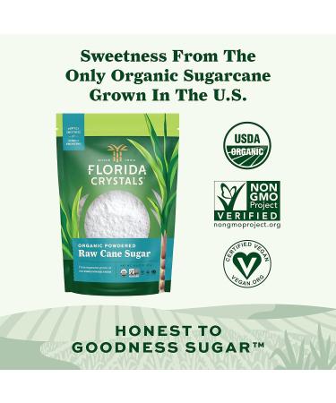 Florida Crystals Organic Powdered Raw Cane Sugar 16 OZ Pouch (Pack of 2) - 32 Ounces - Buy Online on GoSupps.com