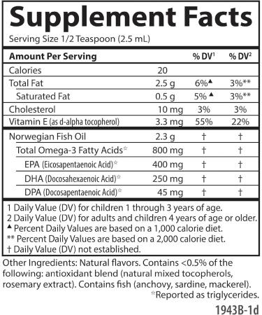 Carlson Kid's The Very Finest Fish Oil 800 mg Omega-3s Just Peachie Flavor 200 mL Liquid Norwegian Fish Oil Wild-Caught & Sustainably Sourced - Buy Online on GoSupps.com