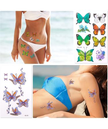 PAGOW 40 Sheets(280+ PCS) Temporary Butterfly Tattoos for Girls Women Self adhesive Fairy Flowers Waterproof Fake Colorful Art Face Arm Body Sticker for Birthday Party Favors Goodie Bags Stuffers Fillers - Buy Online on GoSupps.com