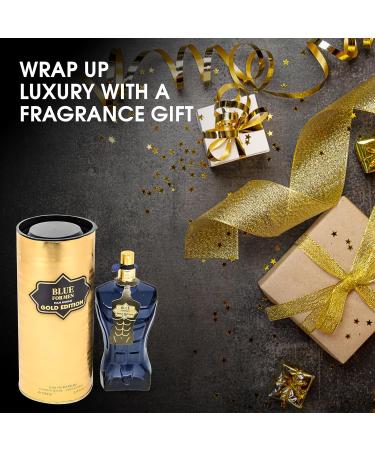 Blue For Men Gold Sensual Woody Fragrance for Men | Long Lasting Cologne Aromatic Scent Eau de Parfum Natural Spray - Great Holiday Gift 3.4 Fl Oz/100 Ml - Buy Online on GoSupps.com