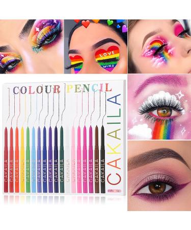 18 Colors Liquid Eyeliner Pencil High-pigment Rainbow Eyeliner Pen Waterproof Smudgeproof Quick Drying Long-Lasting Gel Eyeliner with Ultra-Fine Felt Tip Gift for Festival Christmas - Buy Online on GoSupps.com