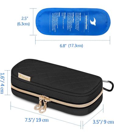 Yarwo Insulin Cooling Bag - Travel Bag for Diabetics with 2 Cooling Packs | Insulin & Diabetes Accessories | Black - Buy Online on GoSupps.com