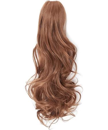 Long Claw Ponytail Hair Extension - 18 Synthetic Curly Light Auburn Clip-In Hairpiece - Buy Online on GoSupps.com