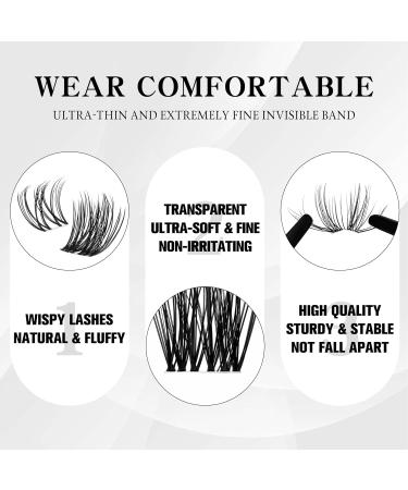 VEYESBEAUTY Cashmere Lash Clusters - Individual Invisible Band DIY Wispy Faux Mink Lash Extensions for Home Application | Volume Lashes - Buy Online on GoSupps.com