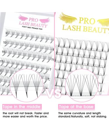 Pre Made 5D-C-0.07-8-15 Pointy Base Fan Eyelash Extensions - Russian Volume Lashes, C D Curl, 0.05 0.07 0.10 Premade Fans - Buy Online on GoSupps.com