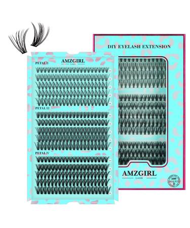 Lash Clusters Diy Eyelash Extensions Individual Lashes Cluster Wispy D Curl Eyelashes Extension Clusters Fluffy Natural 300pcs False Lashes(P203040 D-Mix10-16mm)