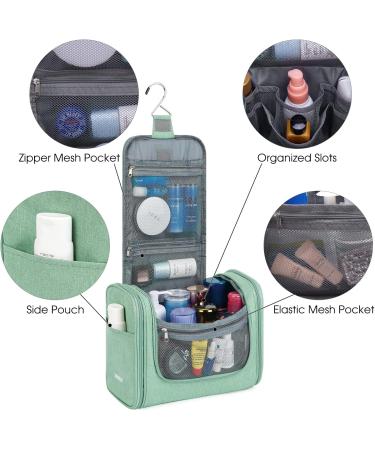 WANDF Large Hanging Toiletry Wash Bag Travel Organizer - Green | Men Women Makeup Cosmetic Case - Buy Online on GoSupps.com
