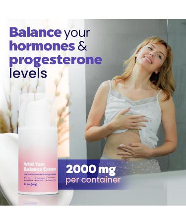 Natural Wild Yam Cream for Hormone Balance | Progesterone & Menstrual Relief Cream for Women | USA Made - 3.3oz | Fertility & PMS Support with Green Tea & Aloe - Buy Online on GoSupps.com