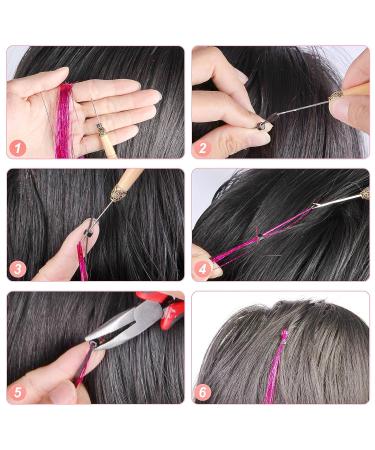 47 Hair Tinsel Kit with Tool - 12 Colors, 2400 Strands Glitter Fairy Hair Extensions for Women & Girls - Perfect for Christmas, New Year, Halloween Parties - Buy Online on GoSupps.com