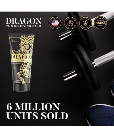 Dragon Pain Relieving Lotion 3.4oz - Xtra Strength Muscle & Joint Relief | Quick Absorb Natural Ingredients for Back Elbows Feet Legs & Neck - Buy Online on GoSupps.com