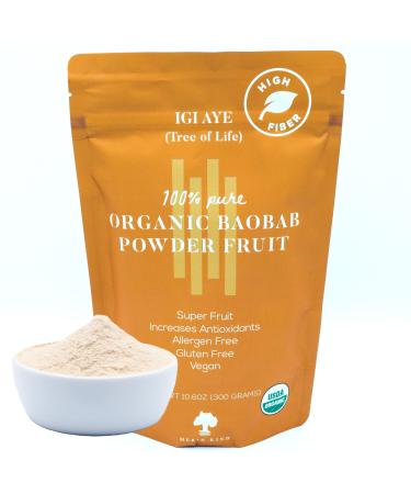 MERIN KIND Organic Baobab Powder - Prebiotic Fiber Supplement for Immunity Gut Health and Energy Boost - Soluble and Insoluble Fiber for Women Men and Kids - Natural Plant Fiber (10.6 oz) - Buy Online on GoSupps.com