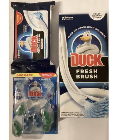 TOILET DUCK BUNDLE INCLUDES STARTER KIT 12 REFILLS AND DUO PACK TOILET RIM BLOCKS