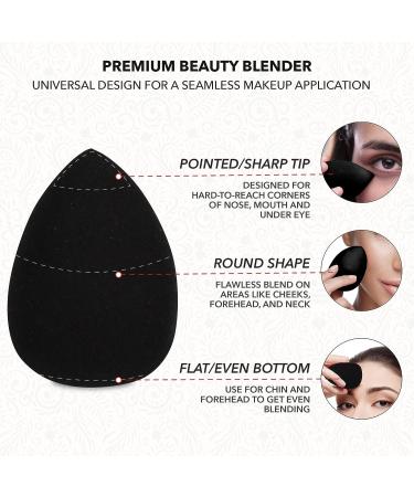 ForPro Expert Beauty Sponge Blender - Premium Latex-Free Makeup Sponge, 100% Vegan & Cruelty-Free - Black - Buy Online on GoSupps.com