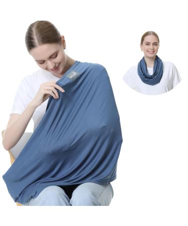 NeoTech care Baby Nursing Cover Breastfeeding Scarf - Soft Fabric - Blue