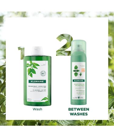 Klorane - Dry Shampoo with Nettle for Oily Hair Tinted - Natural Tint for Brunettes Absorbs Oil Production - 150ml - Buy Online on GoSupps.com