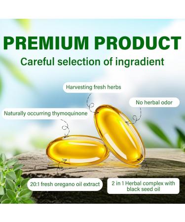 Trihood Oil of Oregano and Black Seed Oil Softgels 300 Max Strength Carvacrol Thymoquinone Blend Helps Support Immune System Digestive & Respiratory Function Made in USA - Buy Online on GoSupps.com