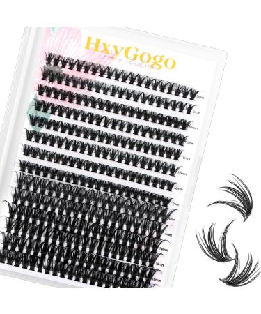 HxyGogo Lash Clusters 280Pcs DIY Eyelash Extenisons Natural Look Wispy Clusters Lashes 8-16MM D Curl Individual Lashes DIY at Home Wispy Fluffy Lash Extensions Reusable Individuals(40D) Cluster-40D
