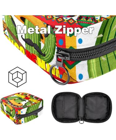Portable Women's Binding Bags | Menstrual Cup Bags for Teens | Cinco de Mayo Cactus Guitar Design - Buy Online on GoSupps.com