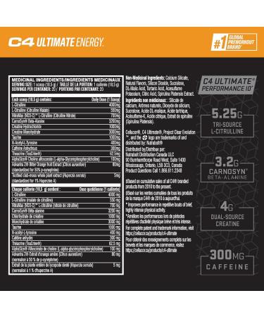 C4 Ultimate Pre-workout Powder Preworkout Supplement Drink for Workout Energy - Orange Mango 20 Servings Orange Mango 20 Servings (Pack of 1) - Buy Online on GoSupps.com