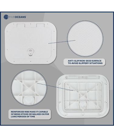 Five Oceans Off-White Boat Hatch 15 11/16 x 12 7/8 with Locking Slam Latch System - Buy Online on GoSupps.com