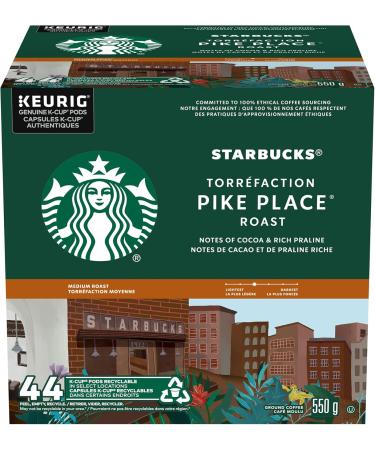 Starbucks French Roast Dark Roast Ground Coffee K-Cup Pods 44 ct Box & Pike Place Medium Roast Coffee Single Serve Keurig K-Cup Pods 44 Capsules - Buy Online on GoSupps.com