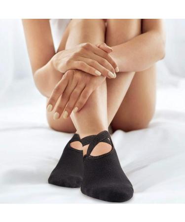 SportyAnis Premium Non-Slip Yoga Socks for Women (2-3 Pairs) - Ideal for Yoga Pilates Dance & Ballet - Black & Grey - Buy Online on GoSupps.com