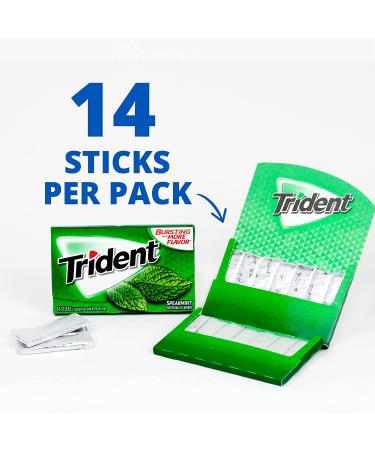 Trident Spearmint Sugar Free Gum 168 Pieces - 12 Packs, 14 Pieces Each - Buy Online on GoSupps.com
