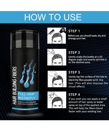 Hair Building Fibers Professional Quality Fibre Hair Powder Spray Hair Fibres Dark Brown Hair Loss Concealer for Men and Women for Bald Spots & Thinning Hair(Dark Brown Set) - Buy Online on GoSupps.com