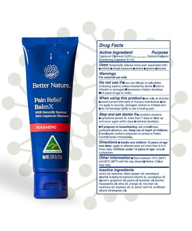 Better Nature Pain Relief Balm - Muscle Aches, Sprains & Sores | Back Pain Relief | Ultra Strength Vegan Formula | 100% Natural - Buy Online on GoSupps.com