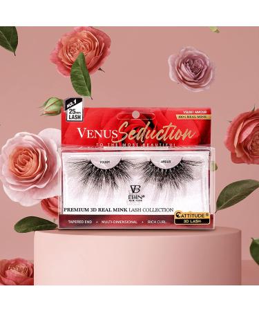 CATTITUDE 3D Lashes | Venus Seduction - 25mm Reusable Real Mink Lashes | Fluffy Cat Eye | Volume & Curl | Multi-Dimensional Tapered End Effect - Buy Online on GoSupps.com