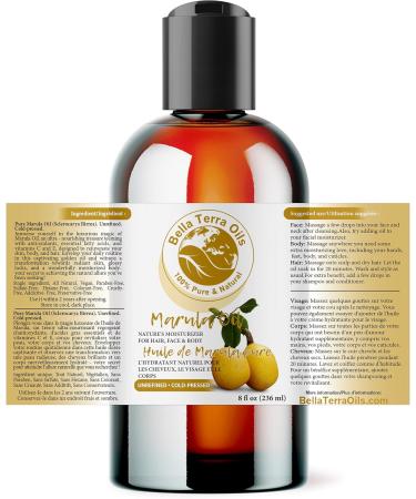 Bella Terra Oils Marula Oil. 236ml. 100% Pure. Cold-pressed. Unrefined. Luxury Oil. Rich in Antioxidants. Absorbs Quickly. Natural Moisturizer for Skin Hair. 236 ml (Pack of 1) - Buy Online on GoSupps.com
