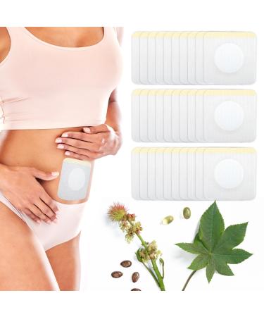 30Pcs Disposable Castor Oil Pack Wrap Patches Belly Button Highly Absorbent Self-Adhesive Organic Cotton Castor Oil Packs Wrap Easy to Use Anti-Seepage(Oil Not Included)