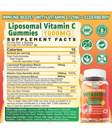 NEVISS Super Greens Gummies 60 Count + liposomal Vitamin c Gummies 120 Count - Buy Online on GoSupps.com
