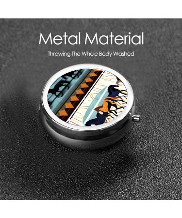 Portable Horse Stripes Pattern Round Pill Box - 3 Compartment Organizer for Travel | International Shipping Available - Buy Online on GoSupps.com