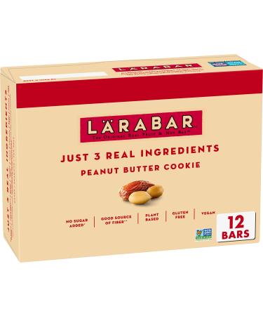 Larabar Peanut Butter Cookie, Gluten Free Vegan Fruit & Nut Bar, 1.7 oz, 12 ct 1.7 Ounce (Pack of 12)