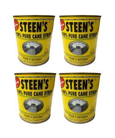 Steen's 100% Pure Cane Syrup 25oz Cans (Pack of 4) - Louisiana's Trusted Brand for Over 100 Years - No Preservatives - Pure & Natural - Open Kettle 1.56 Pound (Pack of 4)