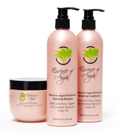 Essence of Argan Renewing Hair Care Products Infused with 100% Pure Moroccan Organic Argan Oil - Volumizes Nourishes Your Hair - All Hair Types (Shampoo & Conditioner Set) - Buy Online on GoSupps.com