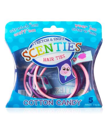 Scenties Cotton Candy Scented Hair Bands 5 Pack | Pretty Ponytail Holders for Thick Hair Thin Hair & Curly Hair | Baby Girl Hair Ties No Damage Elastic Kids Hair Accessories