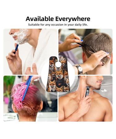 Fox Print Beard Bib Apron - Non-Stick Hair Catcher for Men | Perfect Shaving Gift | One Size Black - Buy Online on GoSupps.com