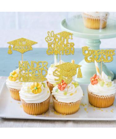24Pcs Gold Kindergarten Graduation Cupcake Toppers Kindergarten Graduation Cupcake Picks Kindergarten Graduation Cupcake Decorations Kindergarten Graduation Decorations - Buy Online on GoSupps.com